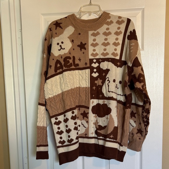 Aelfric Eden NWT unisex tan bunny crew neck oversized sweater size XL - Picture 1 of 11